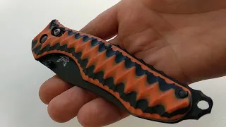 Накладки и спейсер на нож Benchmade Contego 810 чёрно-оранжевого g 10