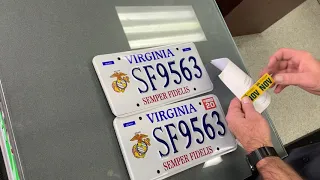 Virginia License Plate Sticker Install - year and month DMV- G&C Tire and Auto Service