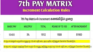 7th PAY MATRIX INCREMENT CALCULATION METHOD | 7th PAY MATRIX INCREMENT CALCULATION ROUND OF TO 100
