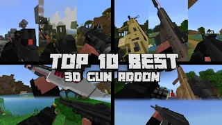 Top 10 Best 3D Gun Addon In Minecraft Bedrock | Minecraft 3D Guns Addon v1.19.80-1.20.1