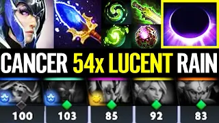 OMG CANCER 54x LUCENT BEAM RAIN! All Dead Luna WTF Magic Build 2x Refresher Aghanim's Scepter Dota 2