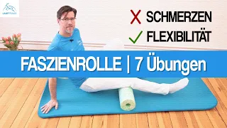 FASZIENTRAINING: 7 Übungen mit der Faszienrolle für Wade, Knie & Rücken | Ergänzung zum Lauftraining