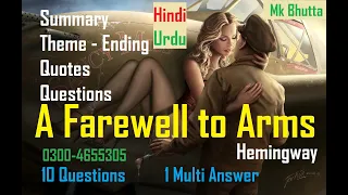 A Farewell to Arms Summary War Novel Theme Ending | Audiobook Text Quotes Questions | Bhutta Academe
