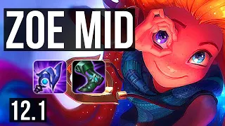 ZOE vs AHRI (MID) | 8/1/8, 1.7M mastery, Godlike | NA Diamond | 12.1