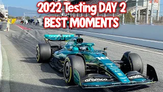 2022 F1 Testing Day 2 Best Moments - F1 Testing 2022 Barcelona Highlights