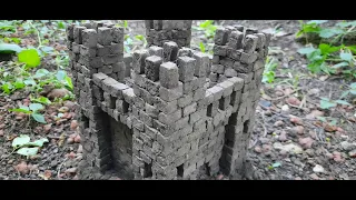 Мини замок из кирпичиков/своими руками/mini castle/монтировать на телефоне/монтаж на телефоне