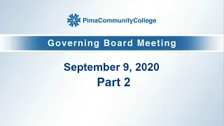 PCC Governing Board September 9, 2020 Part 2