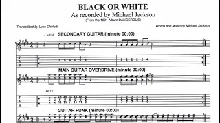 Black Or White ORIGINAL GUITAR RIFF - Michael Jackson Score Sheet Guitar Tab