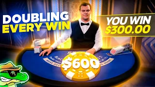 DOUBLING OUR BET EVERY WIN! - 5-Min Blackjack #40