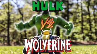 HULK VS WOLVERINE STOP MOTION FILM #viral #epic #marvel #figures #wolverine #hulk #fight