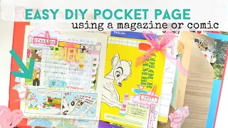 HOW TO MAKE A POCKET PAGE | Using A Comic / Magazine | Journal & Chat With Me | Travel Journal