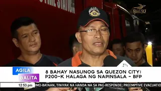 8 bahay nasunog sa Quezon City; aabot sa 200 libong pisong halaga ng napinsala - BFP