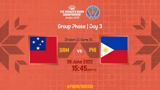 Samoa v Philippines | Full Basketball Game | FIBA U16 Women's Asian Championship 2022 | Division B