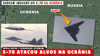 Imagens: Drone pesado furtivo S-70 Okhotnik, pela 1ª vez, realizou ataques na Ucrânia?
