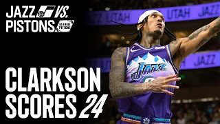 Clarkson w/24 + two CAREER HIGHS vs. Pistons 🏎 | UTAH JAZZ