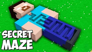 What's INSIDE the SECRET MAZE inside GIANT HEROBRINE in Minecraft ? I found a CURVED MAZE in HUMAN !