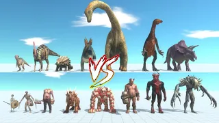 Infernals Team vs  Herbivore-Team Aquatics vs Dinosaurs-Animal Revolt Bottle Simulator