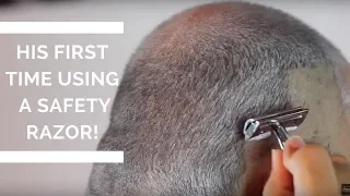 How to shave your head with a safety razor | First Time Using A Safety Razor