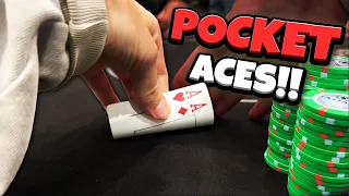 POCKET ACES VS. $5000 STACKS!! LOUISVILLE MADNESS!! | Poker Vlog #175