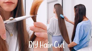 CUTTING OUR LONG HAIR AT HOME!! (using Brad Mondo's Method)