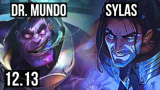 DR. MUNDO vs SYLAS (TOP) | Rank 5 Mundo, 1.4M mastery, 800+ games, 5/1/0 | KR Grandmaster | 12.13
