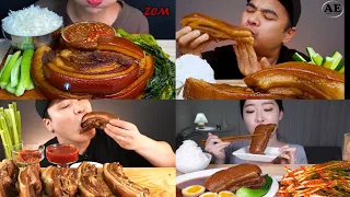 ASMR MUKBANG| Whole Braised Pork Belly| (Eating Sounds) Compilation