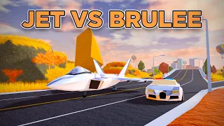 Fighter JET Vs. Brulee Race... (Roblox Jailbreak)