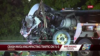 Troopers: Portion of I-71 southbound closed near Mason due to crash Thursday morning