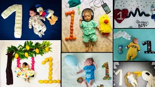 Affordable and easy one month theme baby photography | 1 month baby photoshoot ideas at home
