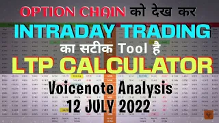 Option Chain को देख कर Intraday Trading का सटीक Tool है  LTP Calculator  12 JULY Voicenote Analysis