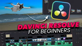 Davinci Resolve 18 tutorial for beginners, how to video edit Drone videos  Complete Guide 2024