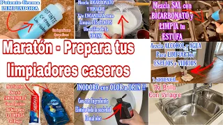 💥  MARATON - Prepara tus LIMPIADORES CASEROS PARA EL BAÑO,COCINA, PISOS, Y LIMPIAR ESPEJOS