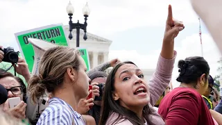 AOC joins abortion rights protesters outside Supreme Court