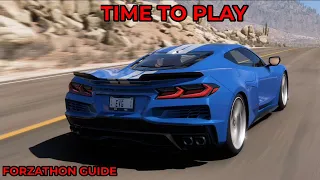 Forza Horizon 5 - Forzathon Guide - Time To Play - 2024 Corvette E Ray - Ultimate Burnout Skill