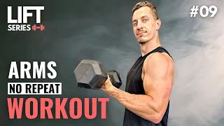 30 Min NO REPEAT DUMBBELL ARM WORKOUT | Follow Along