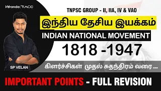 TNPSC 2022 | INM| Great Revolt1857| Gandhian Phase|  INC | Group 1,2,2A, 4 | SP Velan | Veranda Race