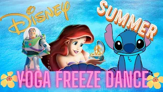 Disney Summer Yoga Freeze Dance | Brain Break | Dance Break
