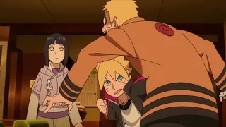 Naruto brought b-day cake for boruto and himawari,boruto punches Naruto,uzumaki family moment