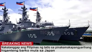 Nakatanggap ang Pilipinas ng tatlo sa pinakamakapangyarihang higanteng barko mula sa Japan