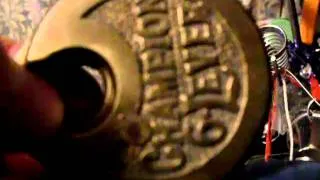 champion six lever antique padlock picked 001