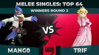 Mang0 vs Trif - Melee Singles: Top 64 Winners Round 2 - Genesis 7 | Falco vs Peach