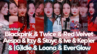 RANKING BLACKPINK & TWICE & RED VELVET & ITZY & AESPA & STAYC & IVE & KEP1ER (+3 MORE)