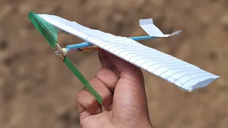 How To Make A Rubberband Powered Airplane - Fly!!
