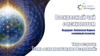 20 11 2016 Воскресный чай с психологом Семь основных Законов Вселенной Залевская Лариса