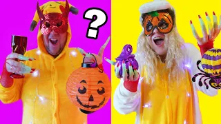 Телепатия ХЭЛЛОУИН челлендж !!! Twin Telepathy Halloween Challenge