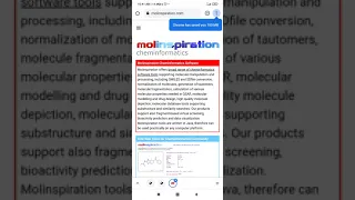 Prediction of molecular properties using free webserver molinspiration with mobile