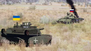 Ukranian M1A2 ABRAMS Main Battle Tank Destroyed Russian T-90 Convoy in Bakhmut - ARMA 3 Milsim