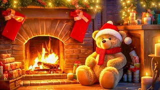 Wonderful Christmas Ambience 🎄🐻 Instrumental Christmas Music in the Warm Fireplace Background
