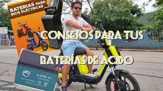 3 CONSEJOS para las baterías de acido plomo de tu bicicleta eléctrica! Rambike Bor y Katana Easy.