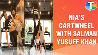 Nia Sharma does a PERFECT cartwheel with Salman Yusuff Khan